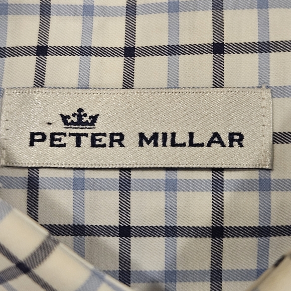 Peter Millar SZ L Button Down LOng Sleeve Preppy Shirt Button Collar Academia - Picture 5 of 9